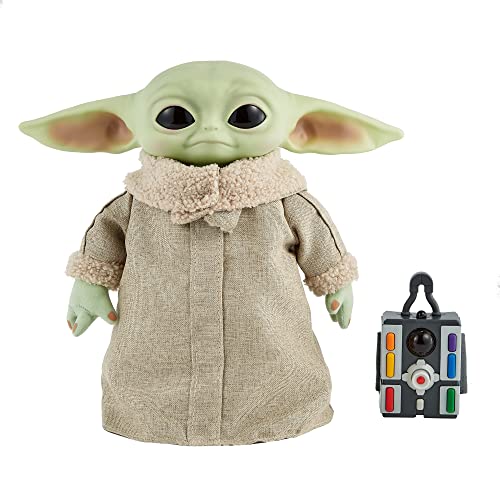Star Wars Peluche de Baby Yoda de El Mandaloriano - Sonidos y Movimientos - Blando con Base Robusta...