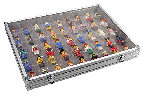 SAFE Vitrina de aluminio con 45 espacios, ideal para colecciones y almacenamiento de lego,...
