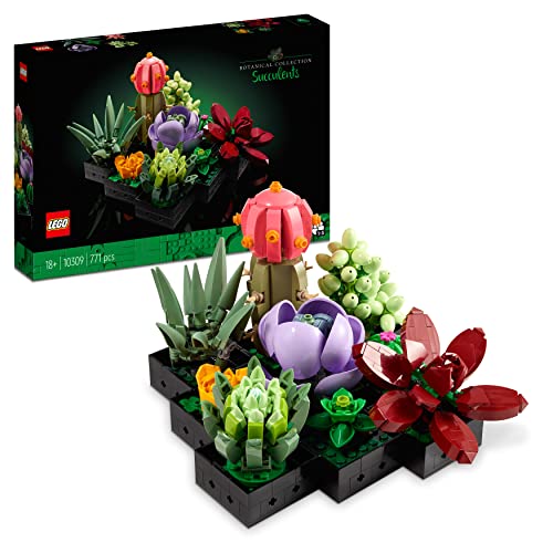 LEGO 10309 Icons Suculentas, Maqueta de Plantas Artificiales para Construir, Decoración para Casa,...